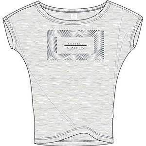 RUSSELL ATHLETIC Kinomo Loose Tee T-shirt voor dames, Bright Grey Marl, XS