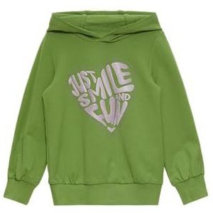 s.Oliver Meisjes sweatshirt met capuchon en glitterprint, 7450 groen, 104-110 Grote maten