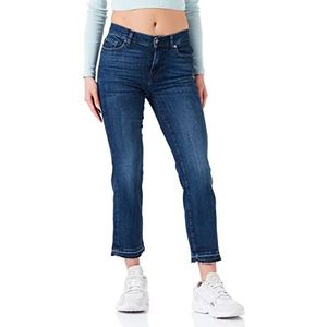 7 For All Mankind Dames The Straight Crop Jeans, Donkerblauw, Regular, Donkerblauw, one size