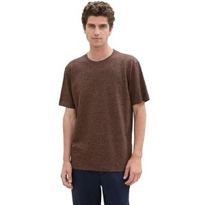 TOM TAILOR Heren T-shirt, 36182 - Oranje Navy Grindle, XXL