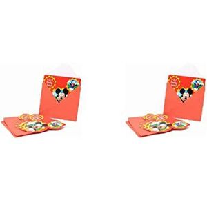 ALMACENESADAN 4786 Disney Mouse Pack bestaande uit 12 uitnodigingen met envelop Mickey, ideaal voor feestjes en verjaardagen (8435510347864)