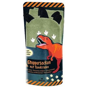 moses. Dino Stoppersokken met klauwen, dinosaurus-kindersokken met nachtlichtgevende stoppers, antislip ABS-sokken voor kinderen, geschikt voor jongens en meisjes, met schoenmaat 26-42, groen, 26 EU