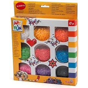 Simba 106374656 Art & Fun 9 kleuren, 9 x doos met elk 280 strijkkralen, rood, geel, wit, oranje, groen, blauw, paars, zwart, roze, vanaf 6 jaar