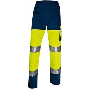 Deltaplus PHPA2JMXX Panostyle zeer zichtbare werkbroek van polyester/katoen, neongeel-marineblauw, maat XXL