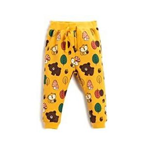 Koton Baby Boy Printed Jogger Sweatpants Cotton, Mustard Design (1d9), 18-24 Maanden