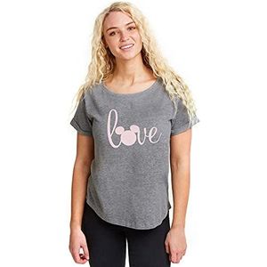 Disney Dames Love Mickey T-shirt, grafiet-heide, S