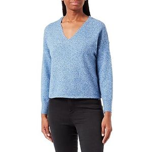 Bestseller A/S Dames VMDOFFY LS V-hals Blouse GA NOOS trui, Beaucoup Blue/Detail:Melange, M, Beaucoup Blue/Detail:melange, M