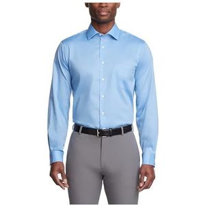 Van Heusen Herenoverhemd Regular Fit Flex Kraag Stretch Solid Smoking, Blauwe vorst, L