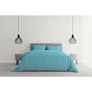 Italian Bed Linen Elegant dekbedovertrek, lichtblauw, dubbele, 100% microvezel