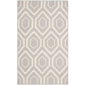 Safavieh Dhurrie tapijt, DHU556 modern 90 x 150 cm grijs/ivoor