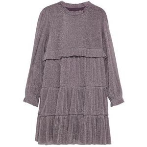 Jerseyjurk - Glittergaas - Korte Lengte - Uitlopende Pasvorm - Kraag met Ruches