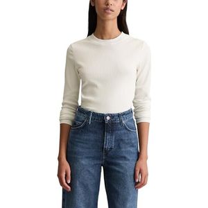 Marc OPolo Denim - Silky White - Damesshirt - Lange Mouwen - Stretchaandeel