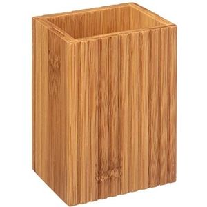 FIVE Tandenborstelbeker bamboe aarde, hout, 12,6 x 8,4 x 6,6 cm