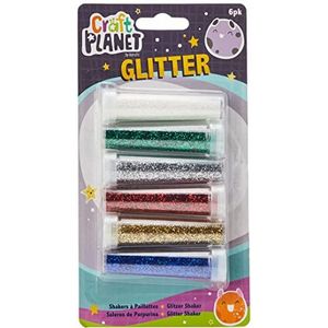 Craft Planet Glitter Shaker, Pack van 6, meerkleurig