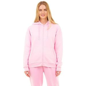 M17 Womens dames gerecyclede Zip Up Hoody zachte casual Hooded Rits Sweatshirt Top Lange Mouw met Zakken, roze, XL