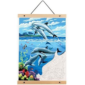 Royal & Langnickel - Schilderen op nummer Kunstenaar Canvas Kit met Display Hanger - Dolfijnen