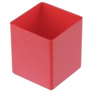 hünersdorff Inzetdoos van slagvast polystyreen (PS), afmetingen: 54 x 54 x 63 mm, kleur: rood