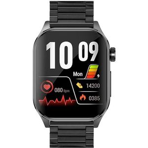 Knauermann PRO 3 (2024) zwart - gezondheidshorloge smartwatch met telefoonfunctie - OSRAM sensoren - ECG + HRV-functie - BT Bluetooth - slaapapneu - bloeddruk - titanium band zwart, 14-24, zwart,