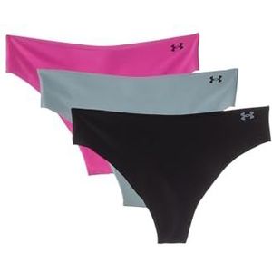 Under Armour UA PURE STRETCH NO SHOW THONG -SOLID 3PK, REBEL PINK, L