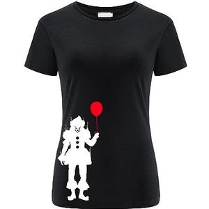 ERT GROUP Origineel en officieel gelicentieerd zwart horror-T-shirt voor dames, patroon It 031, dubbelzijdig bedrukt, maat XXS, IT 031 Zwart 2, XXS