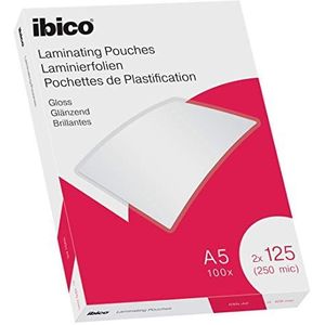 Ibico A5 Lamineerhoezen, Glanzend, 250 Micron, 100 Stuks, Glashelder, 627315
