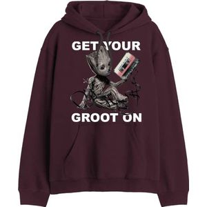 Marvel Sweatshirt met capuchon voor heren, Bordeaux, XXL