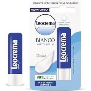 Leocrema - Lippenbalsam Lipstick Weiß, Lippenbalsam, weiche und feuchtigkeitsspendende Lippen, 5,5 ml