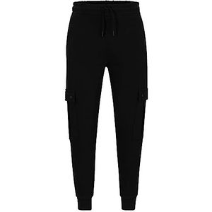 BOSS Seteam Relaxed-Fit joggingbroek voor heren, met cargozakken, zwart 1, M