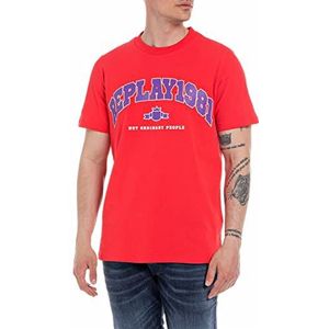 Replay T-shirt voor heren, 159 Red, XL