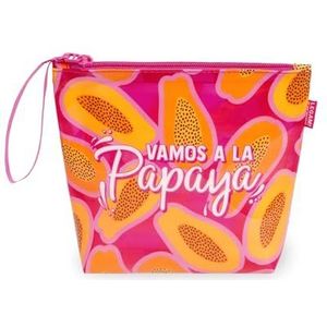 Legami - Strandtas voor dames, strandtas met ritssluiting en trekkoord aan de zijkant, draagtas voor kostuum en strandaccessoires, ideale strandtas voor meisjes, dames, 20 x 16 cm, Papaja, Eén maat