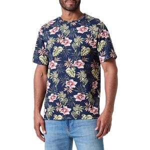 JACK & JONES JJCHILL AOP Tee SS Crew Neck, navy, S