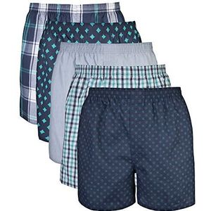 GILDAN Geweven boxershorts voor heren, multipack slips (pak van 5), Diverse Navy (5-pack), M
