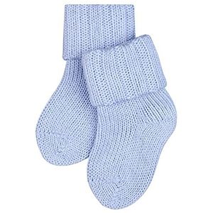 FALKE Uniseks-baby Sokken Flausch B SO Wol Katoen eenkleurig 1 Paar, Blauw (Crystal Blue 6290), 74-80