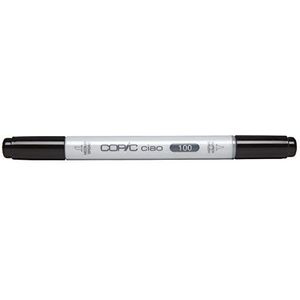 COPIC Ciao Marker Type - 100, zwart, veelzijdige layout marker, op alcoholbasis, met een medium breedte en een penseelpunt