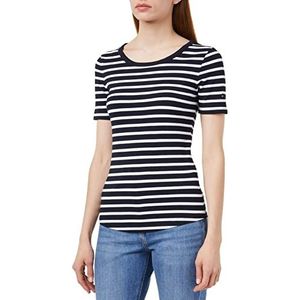 Tommy Hilfiger Dames S/S gebreide tops, Brenton Stp/Wit/Desert Sky, M