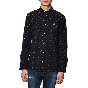 Tommy Jeans TJM Essential Dobby Shirt voor heren, Zwart, M