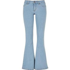 Urban Classics Damesbroek dames organic low waist flared denim lighter gewassen 32, Lighter Washed, 32