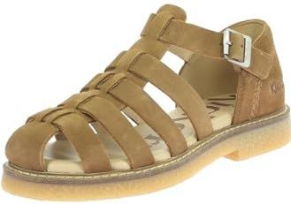 KICKERS - Kick Lergo - Leren Vissersandalen - Kastanje en Camel Kleur