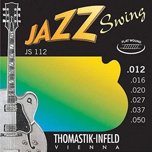 Thomastik snaren voor elektrische gitaar Jazz Swing Series nikkel flat wound set JS112 Medium Light .012-.050W JS112 Med Light 12-50