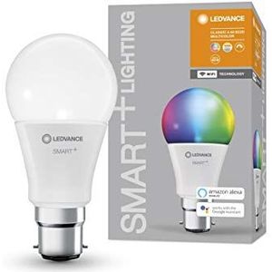 LEDVANCE Slimme LED-lamp met WiFi-technologie, voet B22d, dimbaar, lichtkleur veranderlijk (2700-6500K), RGB-kleuren veranderlijk, vervangt gloeilampen met 60 W, SMART+ WiFi Classic Multicolour,1-pack