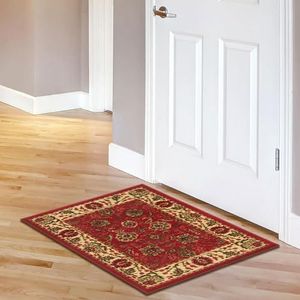 Ottomanson Wasbaar in de machine, oosters ontwerp, antislip rubberback 2 x 3 traditioneel tapijt voor woonkamer, slaapkamer, keuken, 2 x 3 cm, rood