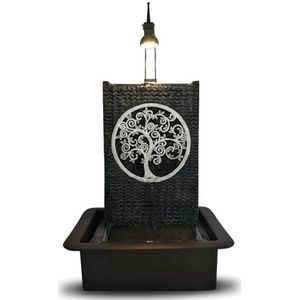 Binnenfontein Waterval Tree of Life Light White Spot Grote Tafeldecoratie Kantoor Woonkamer Slaapkamer Zenitude Bron Meditatie Ontspanning, H 40 cm - Levensboom Zen'Light