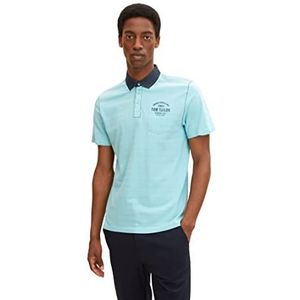 TOM TAILOR Uomini Poloshirt met strepen 1033409, 12433 - Mint Haze, M