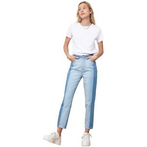 Trendyol Vrouwen Hoge Taille Rechte Pijpen Mom Jeans, Blauw, 64