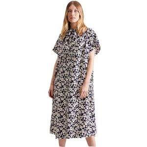 Seidensticker Blusenkleid Kurzarm Jurk met normale pasvorm, donkerblauw, 62