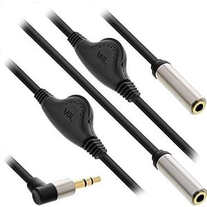 Audio Kabel - 3,5 mm Jack - Zwart - Met Volumeregelaar