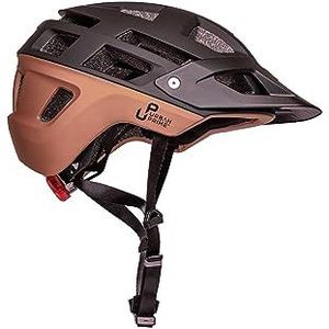 Urban Prime PRO Helm, veiligheidshelm met licht en vizier, fiets, e-bike en elektrische step, uniseks, volwassenen, zwart, brons, M
