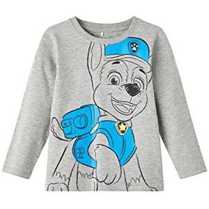 NAME IT Boy's NMMJUNAS PAWPATROL LS TOP Box CPLG shirt met lange mouwen, grijs melange, 92, gemengd grijs, 92 cm