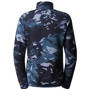 THE NORTH FACE 100 Glacier sweatshirt Shady Blue Snowcap Mountain Print XS