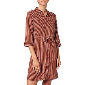 ONLY Tamari Mini-jurk met 3/4 mouwen, Tortoise Shell/Stripes: Cloud Dancer, 34